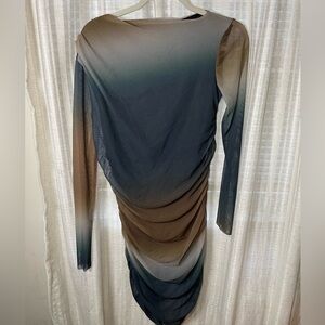 Zara asymmetrical mesh dress